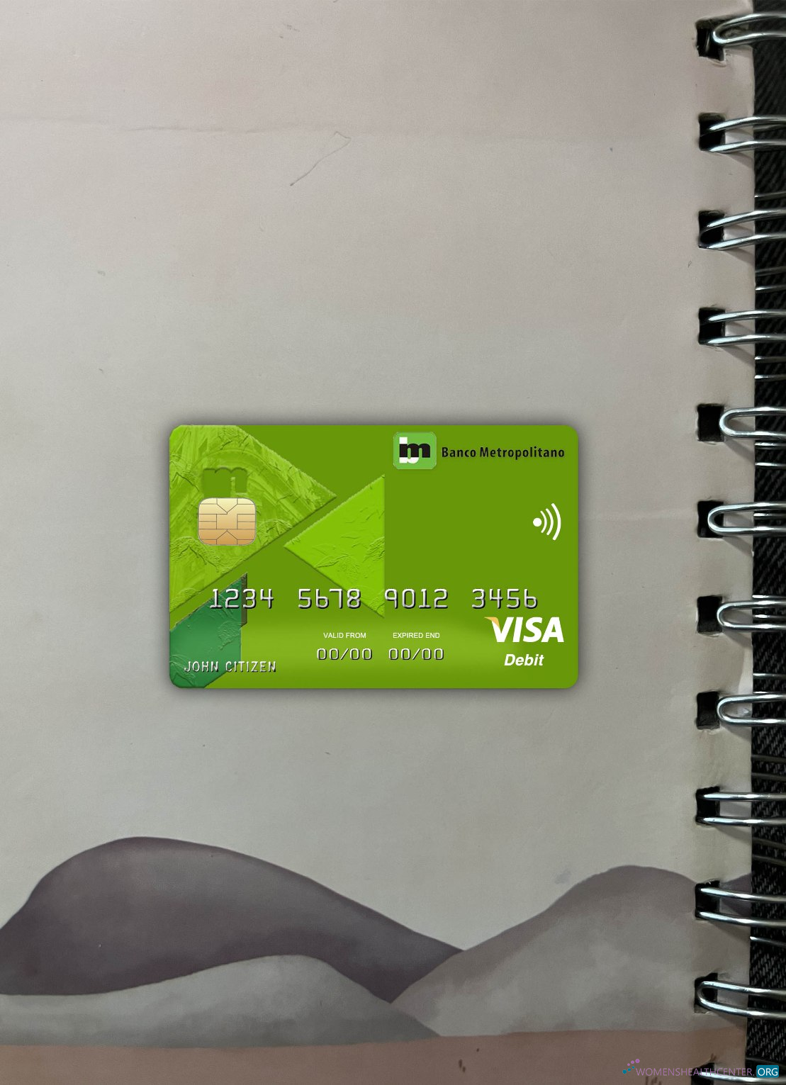 Download Cuba Metropolitano bank visa card photolook front Photoshop template